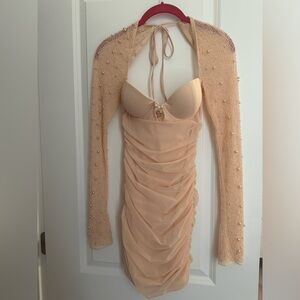 Oh Polly St. Germain Mini Dress (Sand)